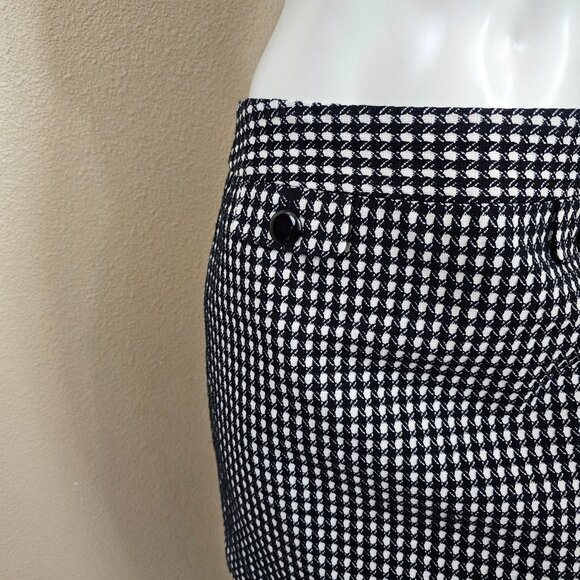 ANN TAYLOR Wool Blend Black/White Mini Skirt~Size 2 - Picture 4 of 11